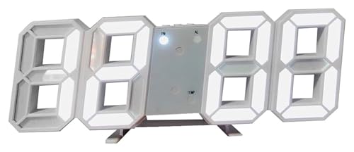 SHANHENGYUN Reloj de pared LED 3D, moderno, digital, despertador, pantalla para el hogar, cocina, oficina, mesa, escritorio, reloj de pared nocturno, pantalla de 24 o 12 horas