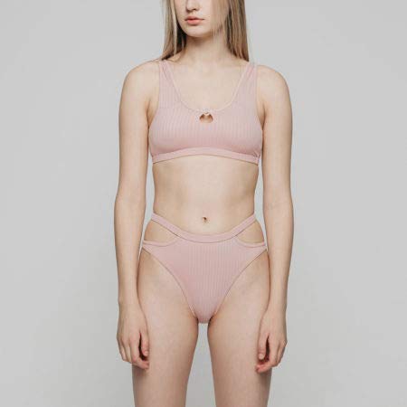Soutien-gorge léger rose Billie taille M et culotte sans armatures pour éviter les marques