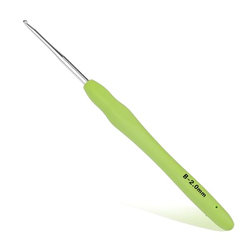 Image of Crochet Hook, 2.0 mm Ergonomic Crochet Hook, Crochet Needles for Arthritic Hands, Knitting Needles with Soft Handle Beginners and Experienced Hobbyists (2.0 mm)