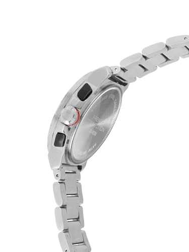 Image of French Connection L'Aigle Chronograph Date Black Round Dial Stainless Steel Strap | Casual | Premium | Texture Feature Wrist Watch for Men - FCM04BSM