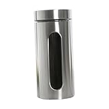 MUELODSIC Tanque de Almacenamiento de Acero Inoxidable con Hermético y Vidrio Visible para Alimentos Secos Contenedor de Cocina con Buena Conservación y Frescura para Café Té y Azúcar