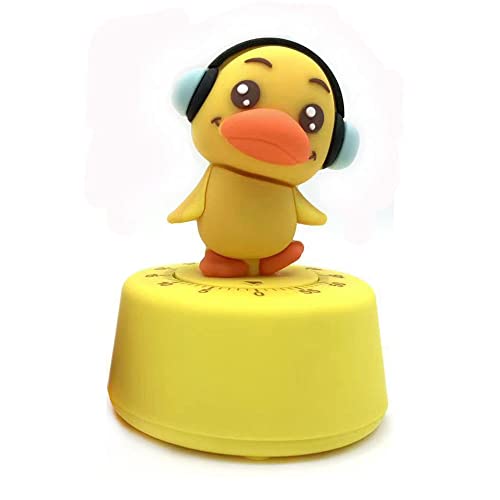 Cartoon Duck Mechanical Timer Kitchen Gadget Cooking Clock Alarm Counters 60 Minutes Manual Timer for Study Time Management (Yellow)