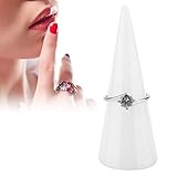 5pcs Finger Ring Stand Jewelry Display Holder Cone Shape Acrylic Jewelry Ring Display Holder Finger Ring Stand Single Ring Display Support Holder Decorative Display Stands (white)