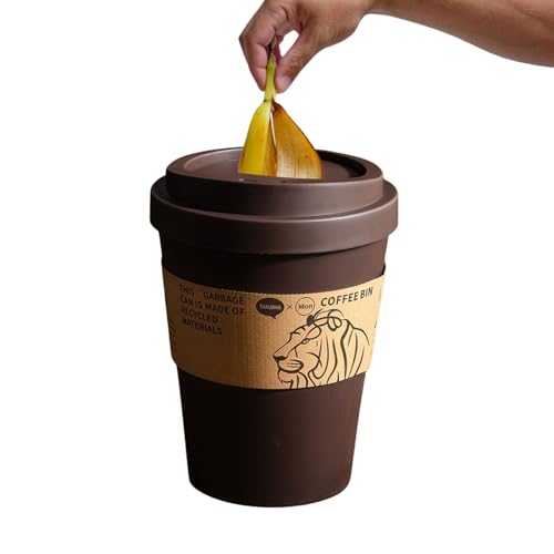 Poubelle Teksome miniature pour bureau avec couvercle basculant et bac de rangement chambre