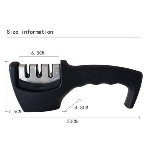 Image of Stainless Steel Chef Knife Set Meat Professional Knife with Sharp Blade with Ergonomic Handle Sharp Manual Sharpening Knives for Home Kitchen (Black s)