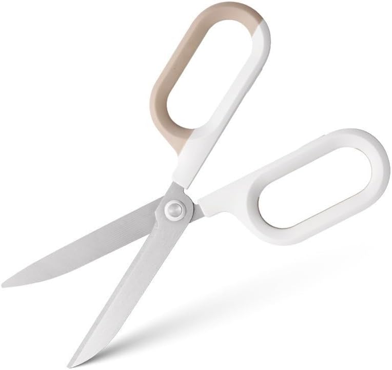 Miniatura 2 de Tijeras multiusos de oficina para manualidades y manualidades, asas de agarre cómodo, tijeras afiladas resistentes (blanco)