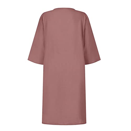 OIOLOYJM Plus Size Summer Dresses for Women 2025 Plus Size Dresses for Curvy Women 3/4 Sleeve Casual Boho Kaftan Dresses