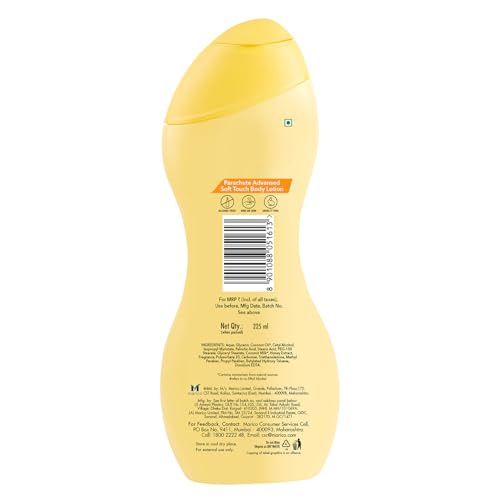 Parachute Advansed Soft Touch Body Lotion for Women & Men, All Skin types, 225ml | Pure Coconut Milk & Honey, 100% Natural, 72h Moisturisation