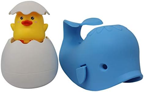 Bath Spout Cover for Bathtub - Faucet Baby Covers Protects Baby During Bathing Time While Being Fun. Cute Soft Whale to Making Enjoyable Safe Baths Your Child Will Love. (1 Pack, Light Blue)