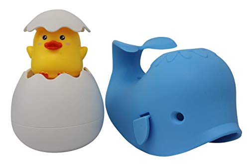 Bath Spout Cover for Bathtub - Faucet Baby Covers Protects Baby During Bathing Time While Being Fun. Cute Soft Whale to Making Enjoyable Safe Baths Your Child Will Love. (1 Pack, Light Blue)