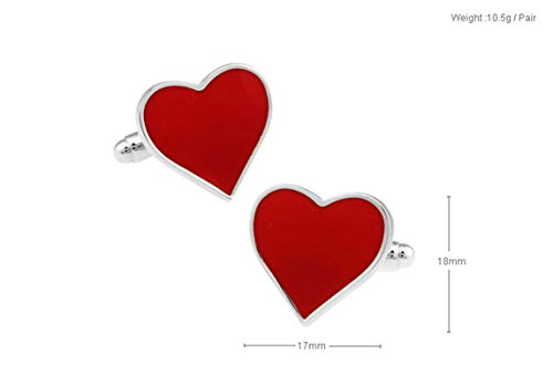 Manchas de gemelos de corazón rojo para hombre miniatura 5