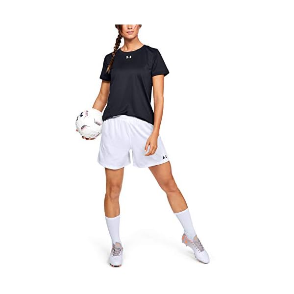 Under-Armour-Womens-Microthread-Match-Shorts Under Armour Women's Microthread Match Soccer Shorts , White (100)/Black , Medium