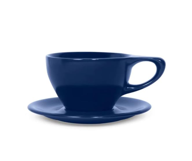 notNeutralLino Porcelain Cup & Saucer Large Latte 12 oz (Indigo)