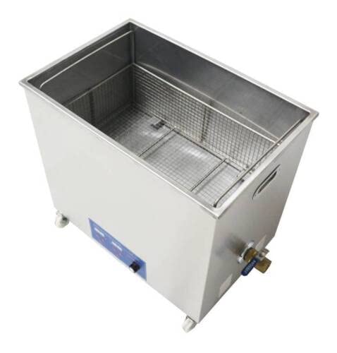 Top-down view of the 58L Industrial Ultrasonic Cleaner showing the internal basket placed inside the tank.