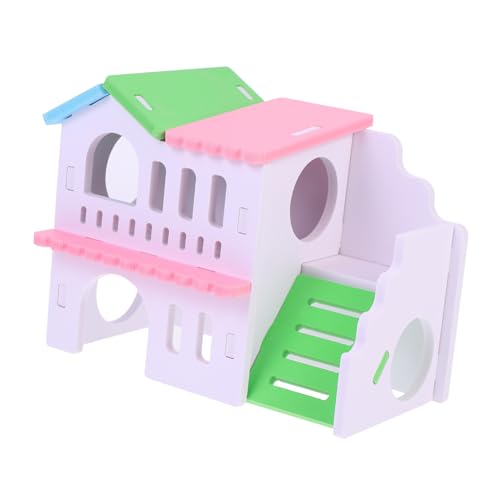 Generico - Casetta A Due Piani per Criceti Casetta Colorata Villa in Legno per Animali Domestici Nido Confortevole