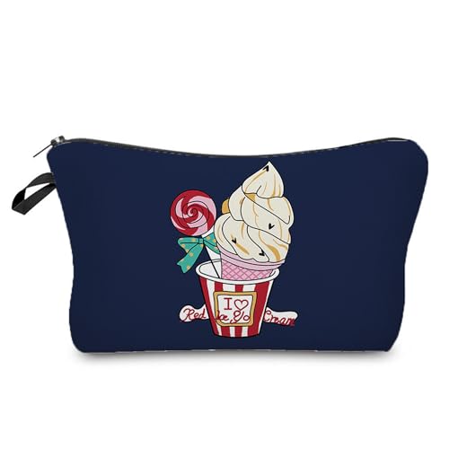 Neceser Maquillaje Pastel De Postre Portátiles Neceser Pequeño con Cremallera,Bolsa Maquillaje para Mujer,Monedero Pequeño Impresa