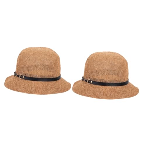 Chapeau de paille fait main de soleil pour femme kaki bonnet de plage pliable exquis