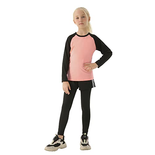Tancefair Kinder Mädchen Trainingsanzug 2/3 tlg Sportanzug Jogging Bekleidungsset Freizeitanzug (Shirt + Hose) Training Laufen Fußball Basketball Trikots Yoga