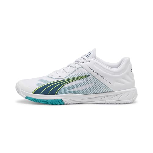 Puma Unisex Accelerate Turbo Zapatos De Cancha De Interior, Puma White Ocean Tropic Lime Squeeze, 40 Eu Puma Unisex Accelerate Turbo Zapatos De Cancha De Interior, Puma White Ocean Tropic Lime Squeeze, 40 Eu