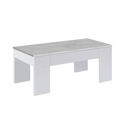Mesa de centro elevable 100x50 y aparador Ambit bicolor Habitdesign 8