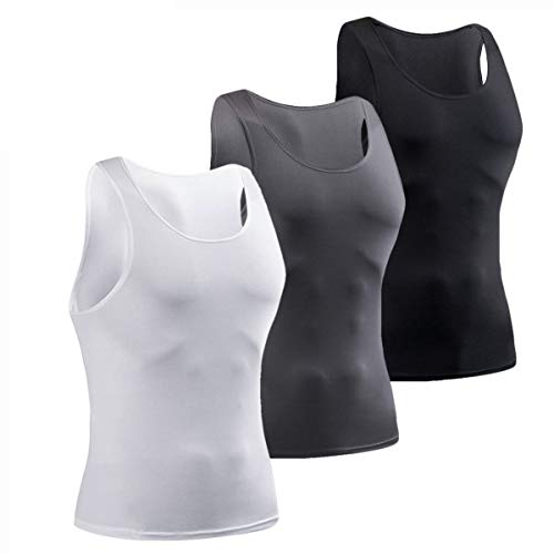 XUENG Tank Tops for Men Sleeveless Compress Shirts Compression Muscle Tank Top Wicking