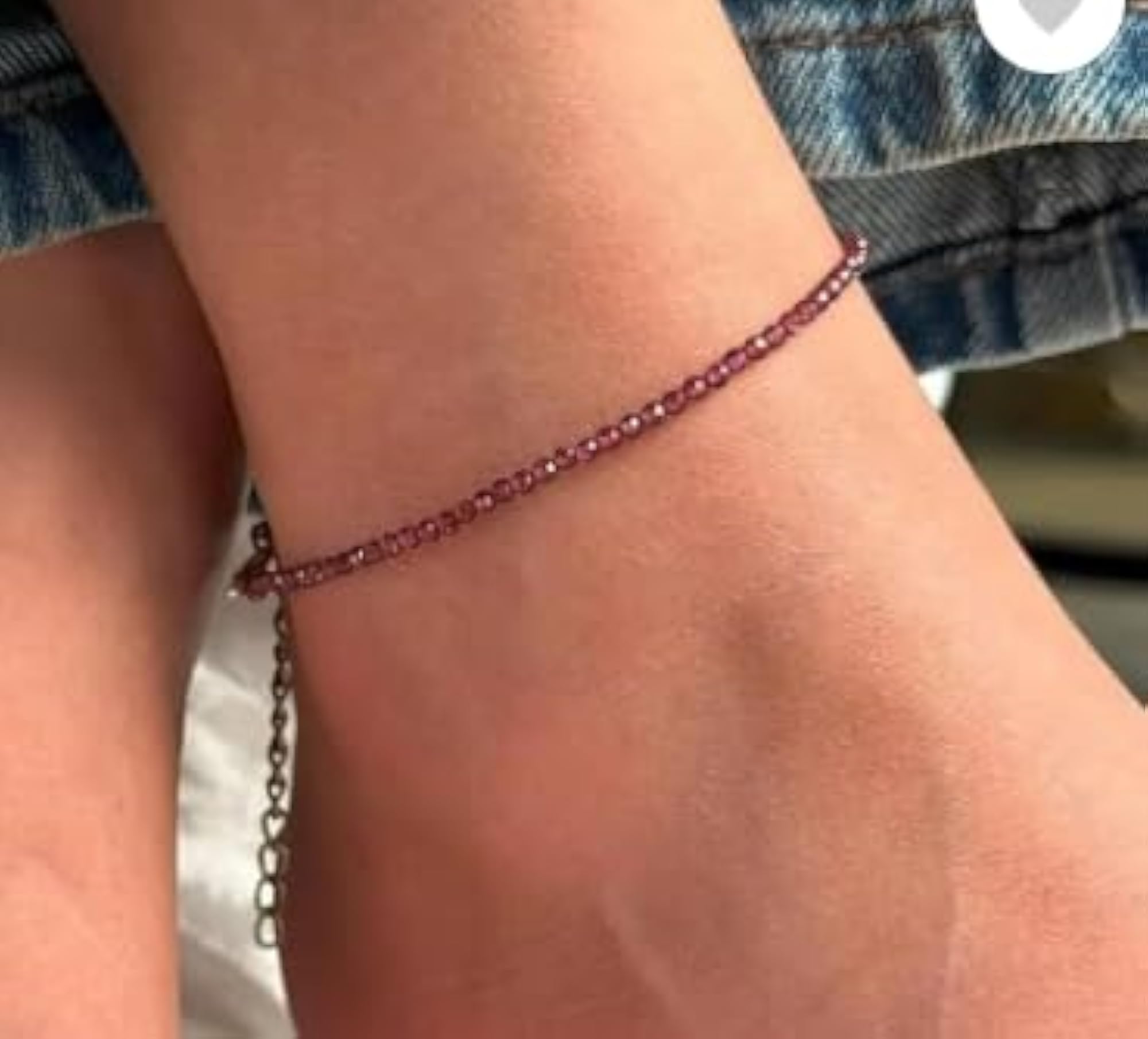Natural Garnet Stone Handmade Adjustable Anklet for Women