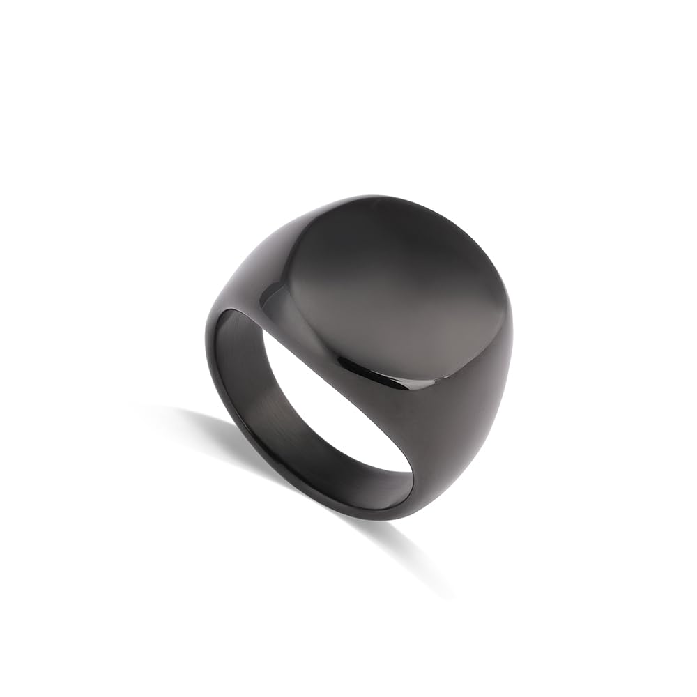Classic Black Circle Ring for Men (Size- 6,7,8,9,10,11,12) - Men's Accessories | Birthday, Anniversaries Gift for Men & Boys