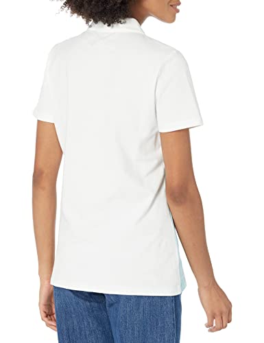 Tommy Hilfiger Women's Zip Polo Tee, Sea Angel, Small #TOP1
