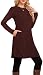 SENBATU Damen Kleider Herbstkleid Langarm Strickkleid Taschen Burgund L