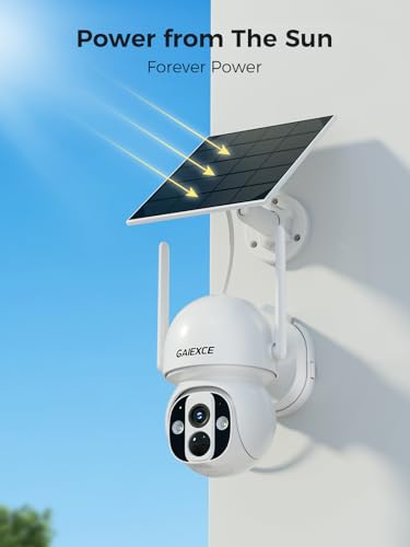 Image of Solar Security Camera Outdoor Wireless WiFi Pro, 4MP Color Night Vision, AI /PIR Motion Detection, 360 PT, 2-Way Audio, IP66, 2.4 /5GHz, SD /Cloud Storage, Compatible with Alexa, Mobile App & HomeBase