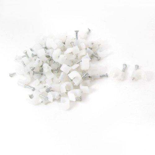 Aexit 68 Pcs Nuts 4mm Diameter Electric Cable Plastic Circle Panel Nuts Nail Clips