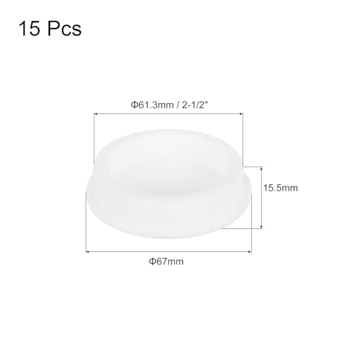 Image of MECCANIXITY 15Pcs T-Shaped Silicone Plugs 61.3mm 2-1 /2 Inch Dia Snap in Plug Hole Seal Cover Round Rubber Stopper for Kitchen Rubber Bulkheads Waterproof Sealing Plugs White