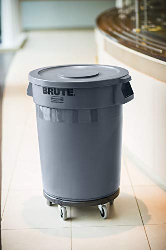 Image of Rubbermaid Commercial Products Brute Twist on /Off Round Dolly, Black, Use with BRUTE Trash Can, Pack of 2
