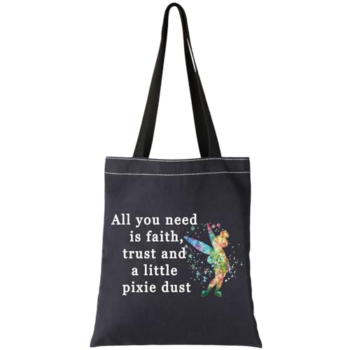 G2TUP Fairytale Movie Inspired Makeup Bag Faith Trust And Pixie Dust Fairy Travel Makeup Bag for Fans (All you need TG)