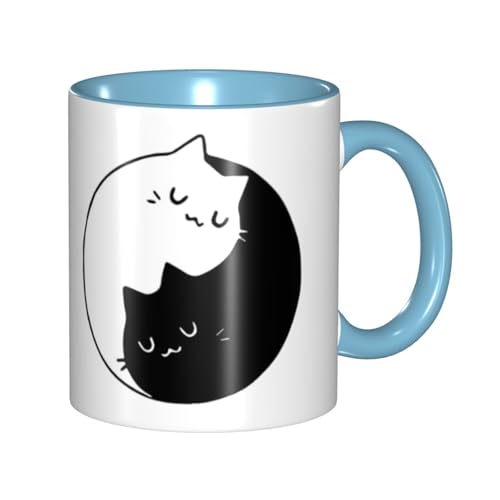 マグカップ 太極図 陰陽 2匹の猫 ネコ アニメ 萌え コーヒーカップ 330ml 陶器 食器 おしゃれ 男女兼用 ミルクコップ コーヒー ティー オフィス 家庭用 誕生日 贈り物