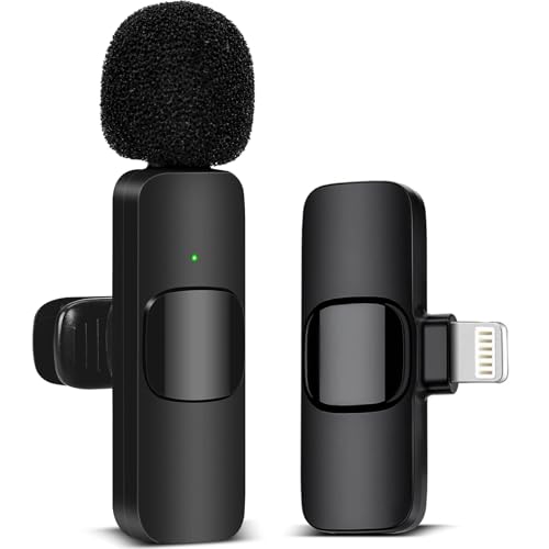 LIUWID Micrófono Lavalier inalámbrico para teléfono, Plug&Play, mini micrófono inalámbrico, 2,4 GHz, profesional, micrófonos inalámbricos, para grabación de vídeo, podcast TikTok/YouTube/Vlog (1 Mic)