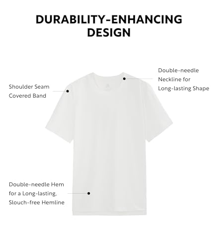 DAVID ARCHY Men's T-Shirt Heavyweight Tees Cotton Sorona Casual Plain Shirts Side Slit/Curved Hem Tees for Men 2-Pack3