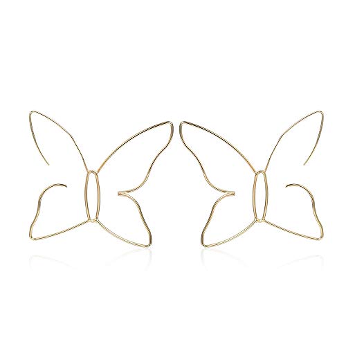 Fxmimior 2555 Fashion Women Bohemian Gold Big Butterfly Earrings Tassels Long Chain Drop Dangle Earrings Jewelry thumb #1