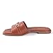 NIZOWI Women's Dressy Flat Sandals for Women Square Open Toe Slip on Comfortable Leather Summer Sandals Slide Fashion Summer Flat for Women 2025 Brown