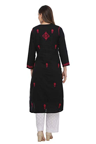 Image of Ada Hand Embroidered Lucknowi Chikankari Cotton Kurta for Women A341075