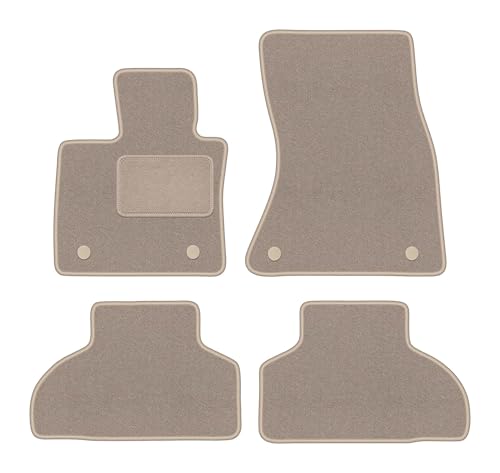Tapis auto velours pour BMW X5 F15 SUV 2013-2018 - Ensemble 4 pièces beige