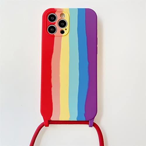 Fundas Iphone 11 Pro Max Guess Funda Silicona con Cuerda para iPhone 13 Pro MAX (6.7), Carcasa Suave Case con Correa Colgante Ajustable,Protección de...