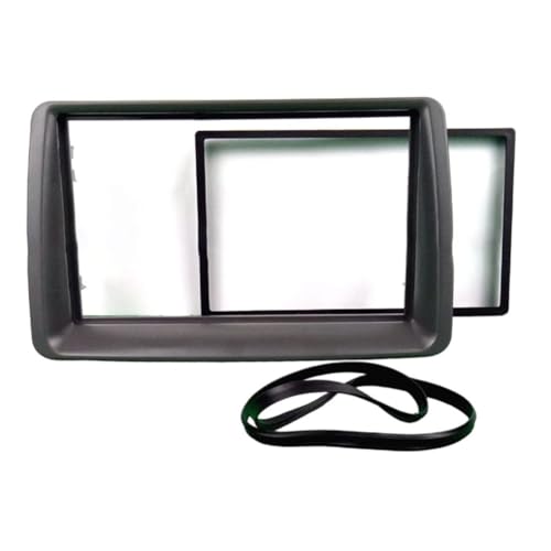 Vilgftyiet Kit de embellecedores para montaje en panel estéreo de radio CD DVD 2-DIN para Fiat Panda 169 (2003-2012, LHD) - Juego de marco ABS negro para salpicadero, se adapta a unidades principales