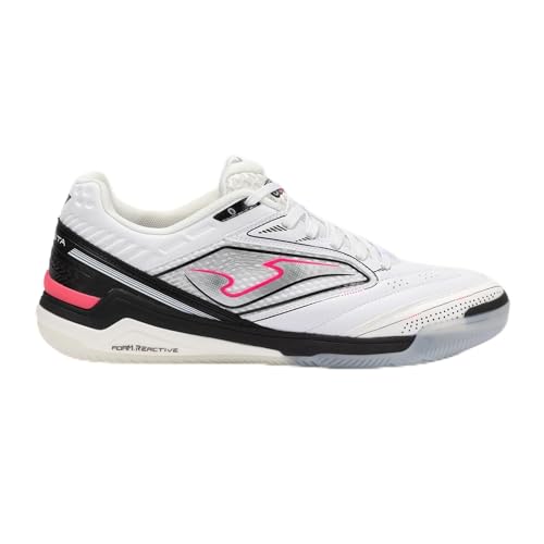 Zapatillas de fútbol sala Joma con amortiguación y estabilidad en blanco y negro