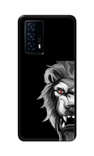 Image of PRINTFIDAA Plastic Printed Hard Back Cover Case For Vivo Iqoo Z5 Back Cover (Angry Lion) -112, Multi