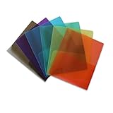 STEMSFX Clear Lightweight Plastic 2 Pocket Folder for Letter Size Papers, Includes Business Card Slot, 6 Piece