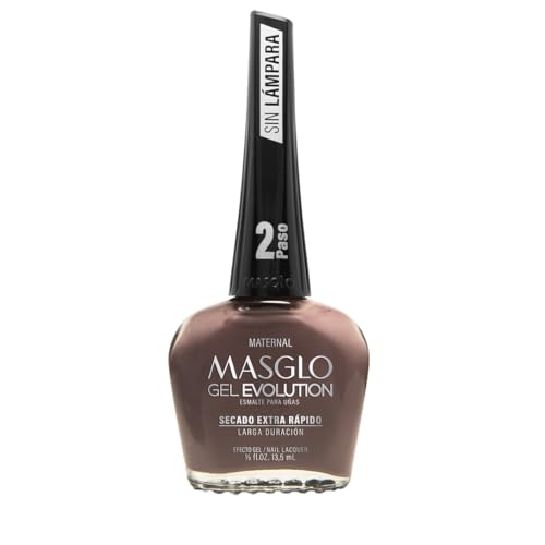 Masglo Gel Evolution 13,5mL Maternal | Esmalte de Uñas - Esmalte de Color para Uñas de Secado Extra Rápido | Sin Lámpara | Larga Duración | Paso 2