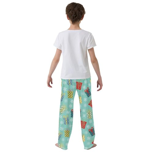 Boys' Pants Boxes Snowflakes Long Bottoms Jogger Pants Elastic Waist Trousers with Pockets S-XL3