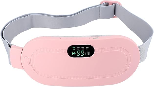 (pack of 1) Portable Cordless Heating Pad, 3 Heat Levels & 4 Massage Modes, Fast Heating Belt for Women and Girls, Alleviates Period Cramps, Abdominal Aches, Back Pain