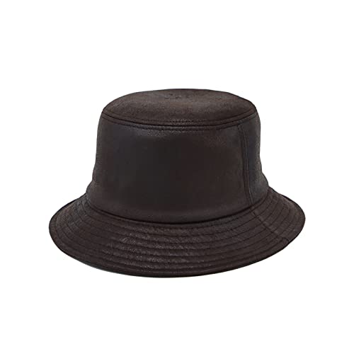 Withmoons Faux Leather Packable Bucket Hat Fishing Boonie Cap Ytb1356 (Brown) #TOP3